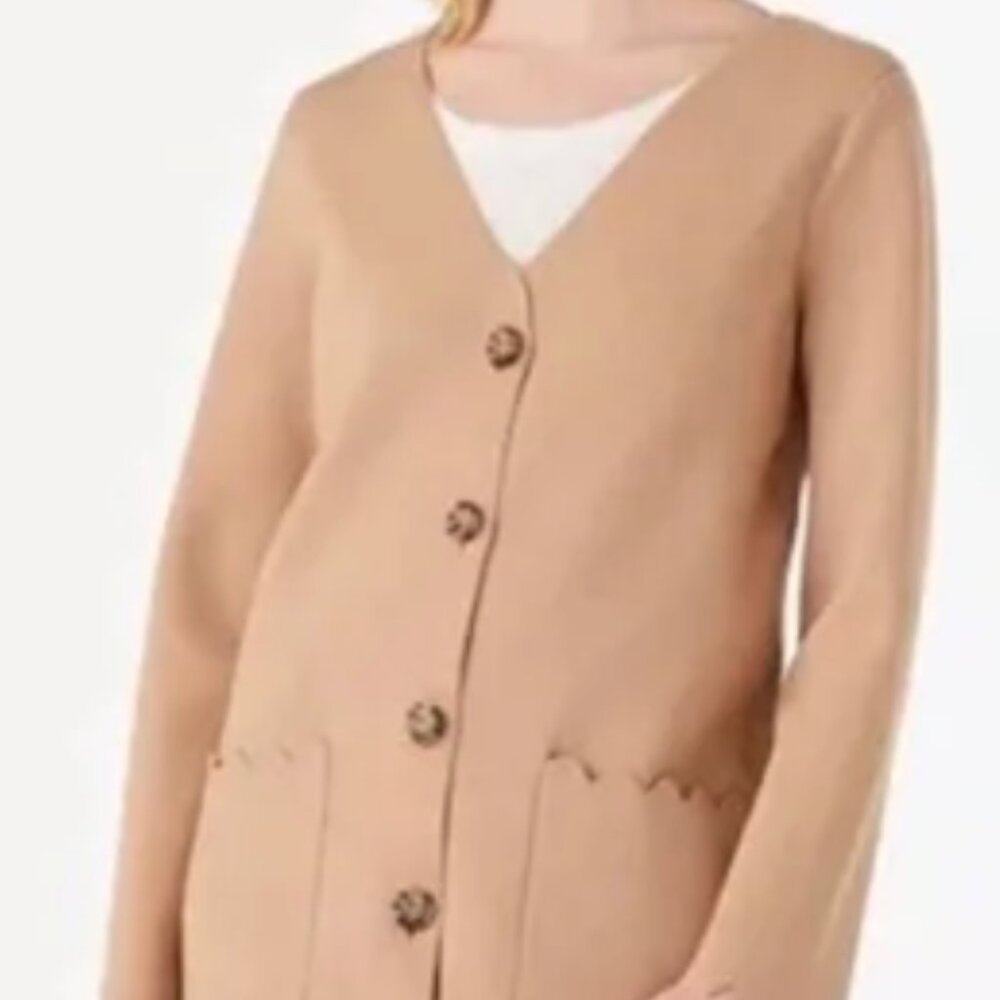 Kate Spade | Scalloped Sweater Blazer - Camel Color, Sz S